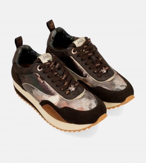 Basket Anekke Brown Palette Patterned Sports Sneakers Femme | 619754-SYE