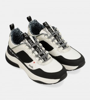 Basket Anekke Fashion Black & White Sneakers Femme | 947802-QBK