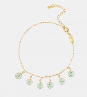 Bijoux Anekke Calm Gold Plated Anklet With Gold Plated Stones Femme | 539104-ZMI
