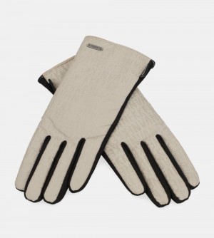 Gant Anekke Black And Beige Contemporary Gloves Femme | 840791-JXZ