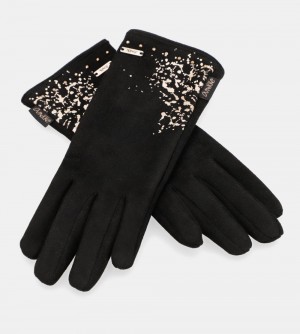 Gant Anekke Black Fleece-lined Gloves Femme | 640293-RBO