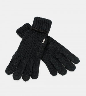 Gant Anekke Black Logomania Gloves Femme | 269571-KDH