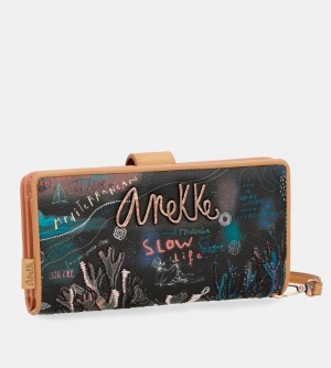 Portefeuilles Anekke Coral Black Large Wallet Femme | 642015-LWP