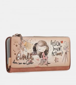 Portefeuilles Anekke Hollywood Flexible Large Rfid Wallet Femme | 975182-RNB