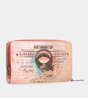 Portefeuilles Anekke Menire Medium Rfid Embossed Wallet Femme | 314269-QFK