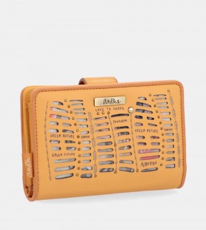Portefeuilles Anekke Nature Pachamama Medium Rfid Wallet Ochre Ocher Femme | 209816-UYS
