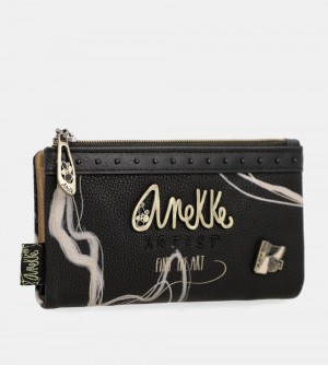 Portefeuilles Anekke Nature Shodo Black Rfid Flexi Wallet Black Femme | 840716-DQL