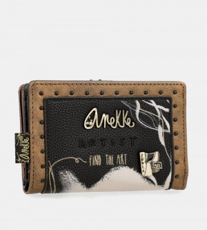Portefeuilles Anekke Nature Shodo Black Flexible Rfid Wallet Femme | 934078-TZY