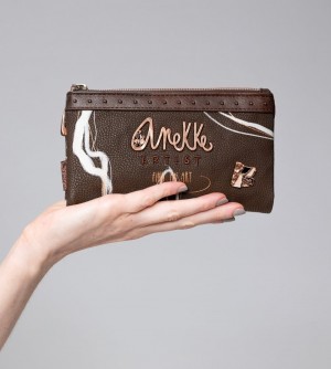 Portefeuilles Anekke Nature Shodo Brown Rfid Flexi Wallet Brown Femme | 853107-WZI