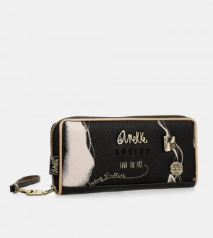 Portefeuilles Anekke Nature Shodo Large Black Rfid Wallet Femme | 590781-SQM