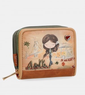Portefeuilles Anekke Peace & Love Camel Rfid Wallet Femme | 650948-HLI