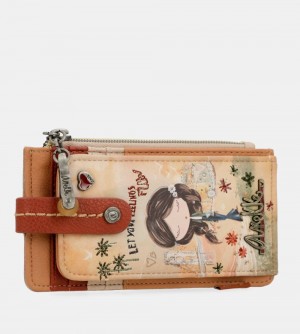 Portefeuilles Anekke Peace & Love Camel Rfid Card Holder Femme | 107643-XCN