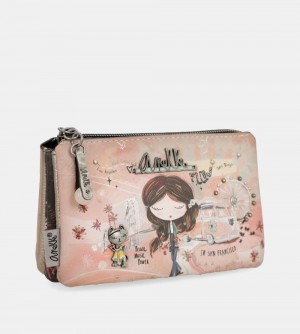 Portefeuilles Anekke Peace & Love Pink 3-compartment Coin Purse Femme | 328076-TBZ