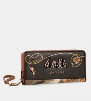 Portefeuilles Anekke Shoen Brush Large Wallet Femme | 253709-UST