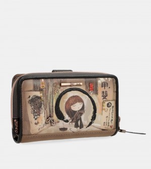 Portefeuilles Anekke Shoen Medium Black Rfid Wallet Femme | 416872-HCS