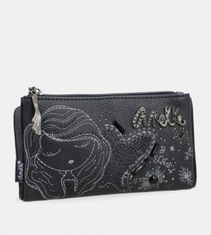 Portefeuilles Anekke Studio Navy Blue Flexible Rfid Wallet Femme | 358029-JUF