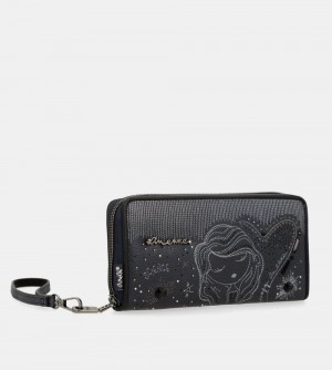Portefeuilles Anekke Studio Navy Blue Large Rfid Wallet Femme | 912853-MJR