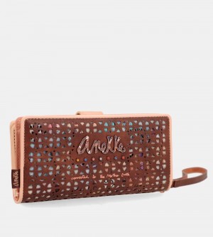 Portefeuilles Anekke Tribe Large Brown Rfid Wallet Femme | 734291-WSA