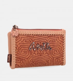 Portefeuilles Anekke Tribe Medium Brown Rfid Wallet Femme | 621978-UPM