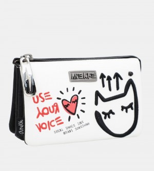 Portefeuilles Anekke White Triple Compartment Purse Energy Femme | 204591-SRI