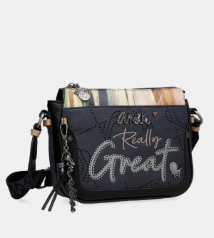 Sac Bandoulière Anekke Studio Navy Blue 3-compartment Crossbody Bag Femme | 340162-GJC