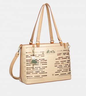 Sac Porté Épaule Anekke Nature Pachamama Large Golden Tote Bag Femme | 261370-BNI