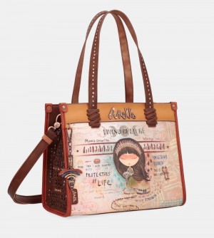 Sac a Main Anekke Menire Printed Tote Bag With Shoulder Strap Femme | 256178-YSX