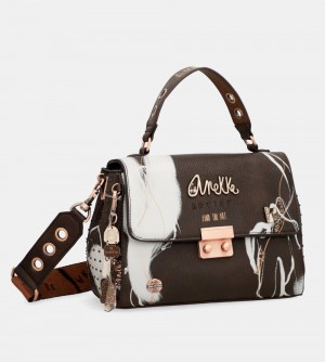 Sac a Main Anekke Nature Shodo Brown Flap Bag Femme | 329085-SHE