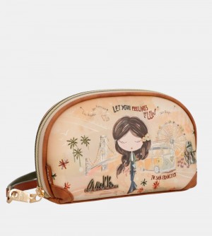 Sac a Main Anekke Peace & Love Camel Rfid Holdall Bag Femme | 235167-SYN