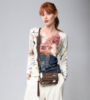 Sac a Main Anekke Small Brown Shoulder Bag Nature Shodo Femme | 823157-AWB
