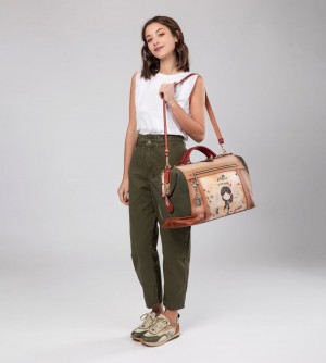 Sac de Voyage Anekke Peace & Love Camel Travel Bag Femme | 504213-WOU