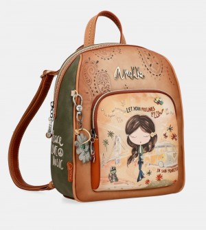 Sacs à Dos Anekke Peace & Love Camel Medium Backpack Femme | 869572-XEO