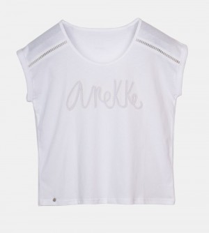 T Shirts Anekke White T-shirt Femme | 194867-HMD