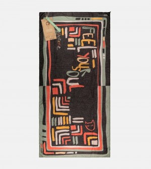 Écharpe Anekke Kene Black Printed Scarf Femme | 804126-USD
